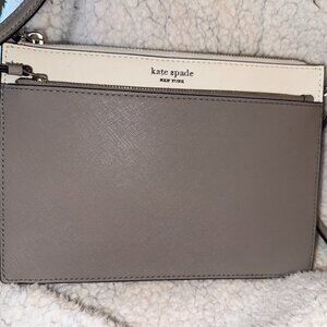 Kate Spade saffiano small leather cream and tan crossbody bag
